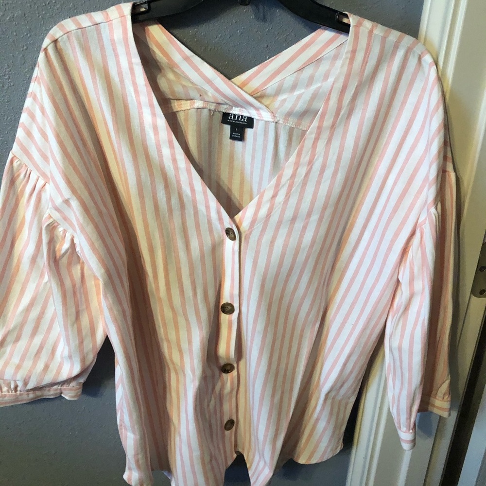 Vintage white pink blouse